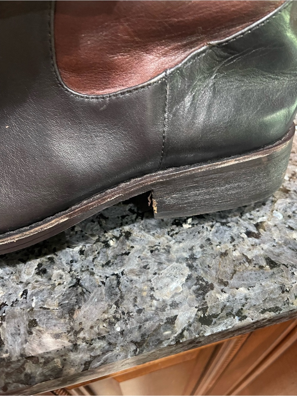 Vince Camuto Flavian Riding Boots Black and Brown Crest Two-Tone 10 - Picture 13 of 16